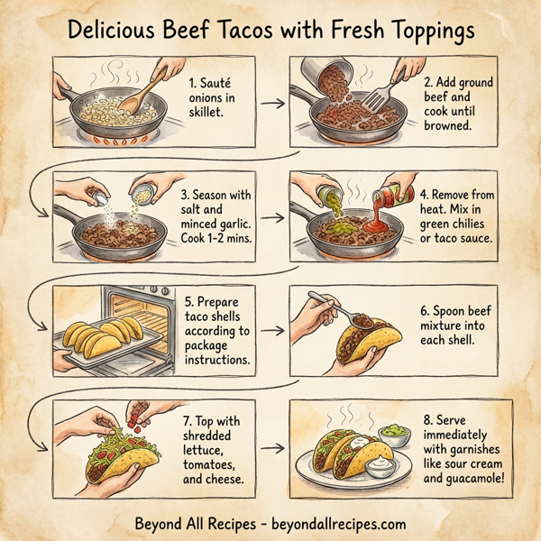 Delicious Beef Tacos with Fresh Toppings instructions