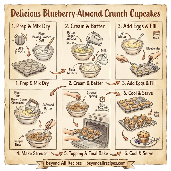 Delicious Blueberry Almond Crunch Cupcakes instructions