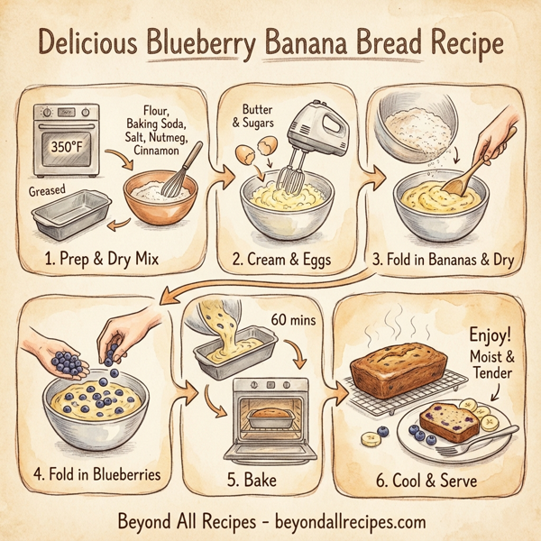 Delicious Blueberry Banana Bread instructions
