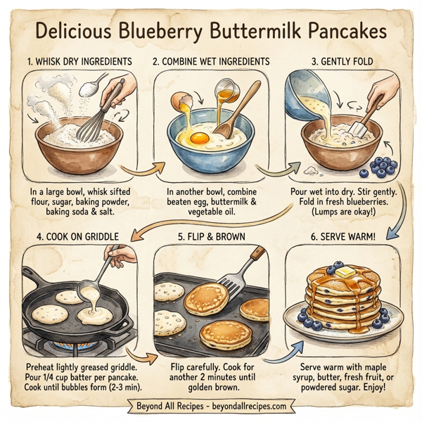 Delicious Blueberry Buttermilk Pancakes instructions