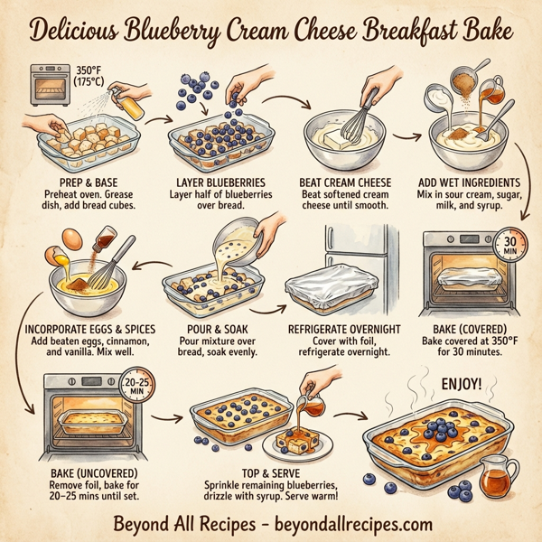 Delicious Blueberry Cream Cheese Breakfast Bake instructions