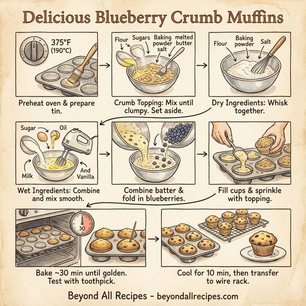 Delicious Blueberry Crumb Muffins instructions