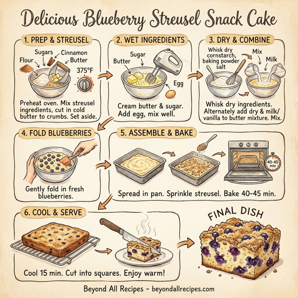 Delicious Blueberry Streusel Snack Cake instructions