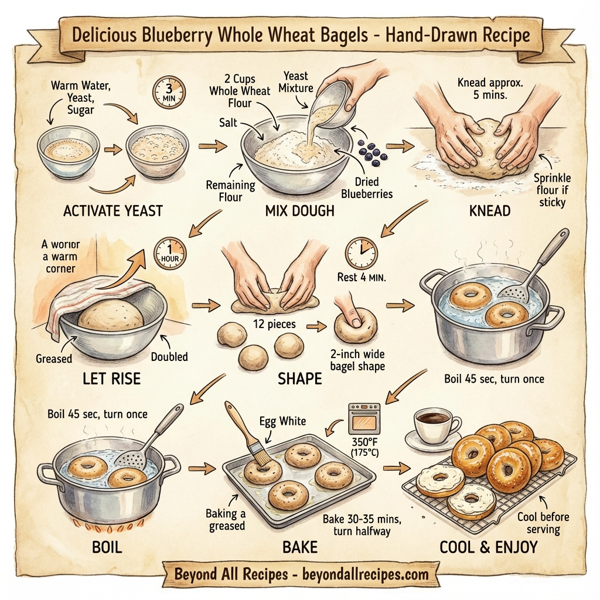 Delicious Blueberry Whole Wheat Bagels instructions