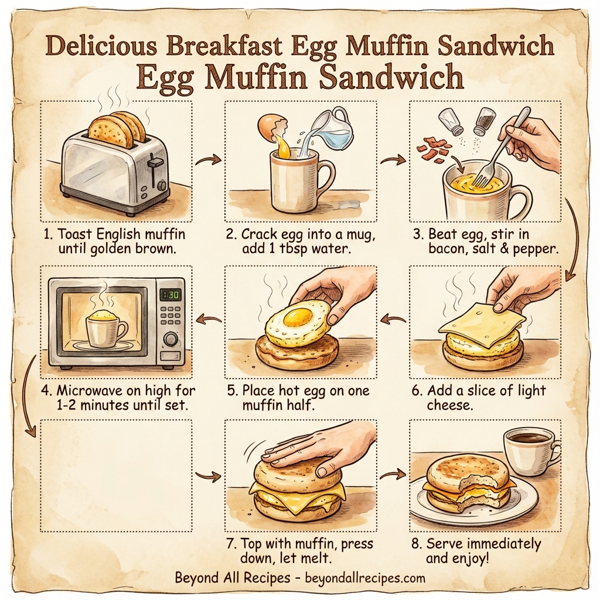 Delicious Breakfast Egg Muffin Sandwich instructions