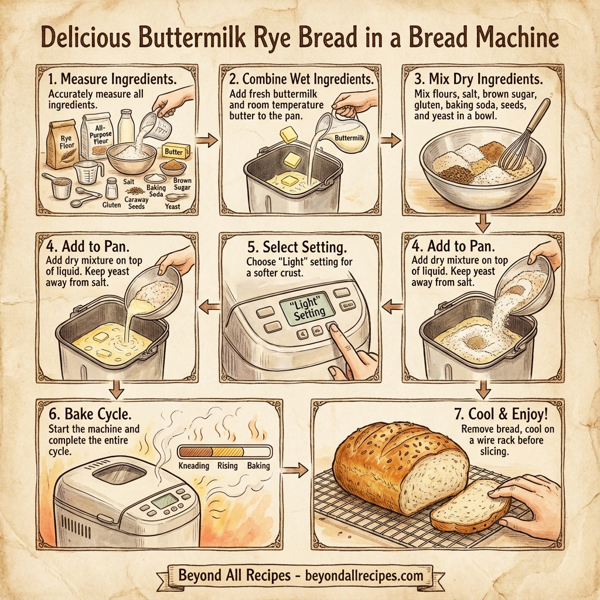 Delicious Buttermilk Rye Bread in a Bread Machine instructions