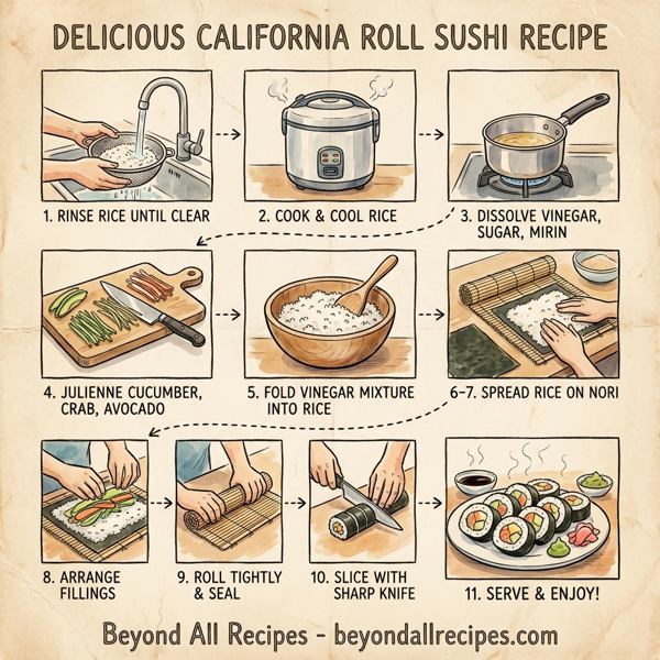 Delicious California Roll Sushi instructions