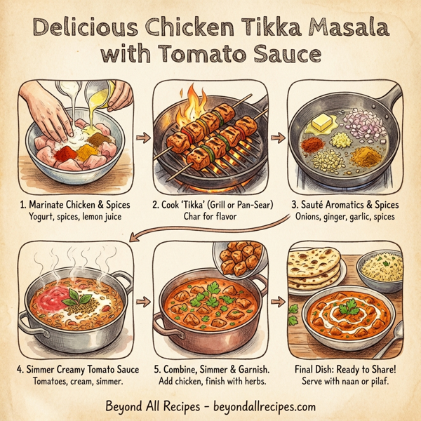 Delicious Chicken Tikka Masala with Tomato Sauce instructions
