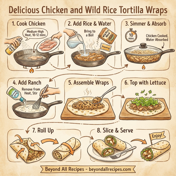 Delicious Chicken and Wild Rice Tortilla Wraps instructions