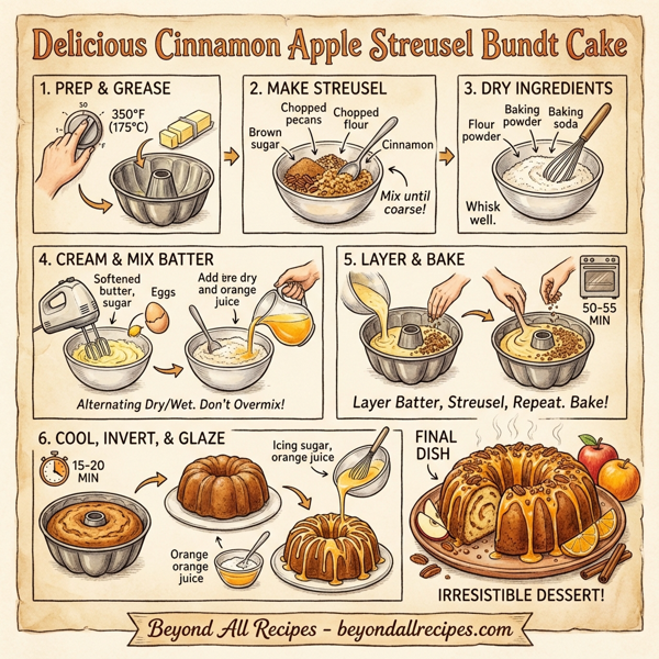 Delicious Cinnamon Apple Streusel Bundt Cake instructions