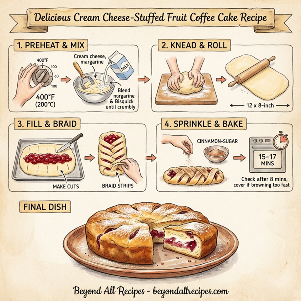 Delicious Cream Cheese-Stuffed Fruit Coffee Cake instructions