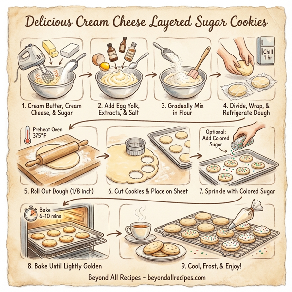Delicious Cream Cheese Layered Sugar Cookies instructions