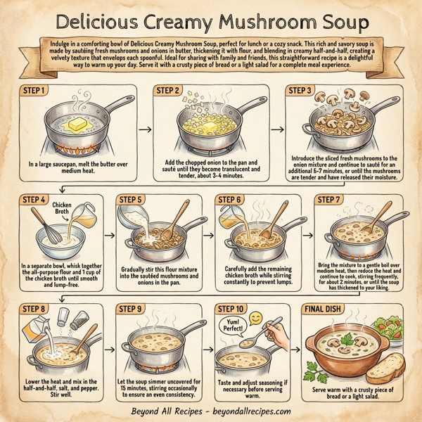 Delicious Creamy Mushroom Soup instructions