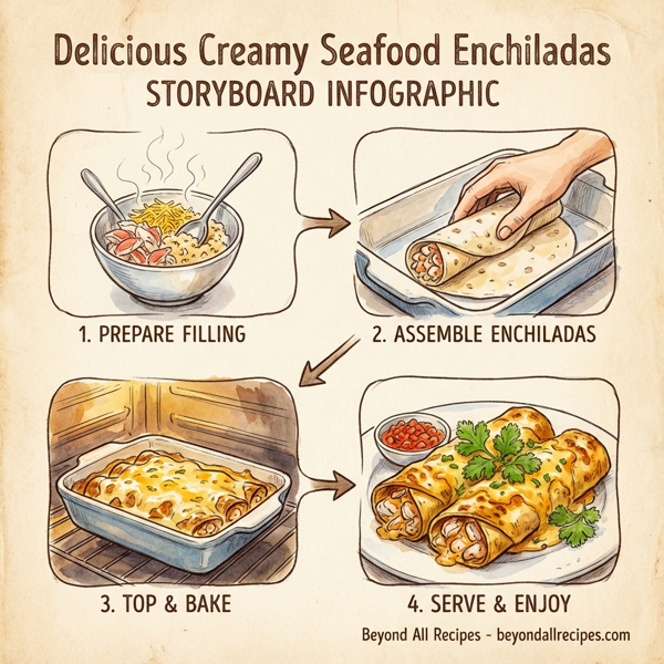 Delicious Creamy Seafood Enchiladas instructions