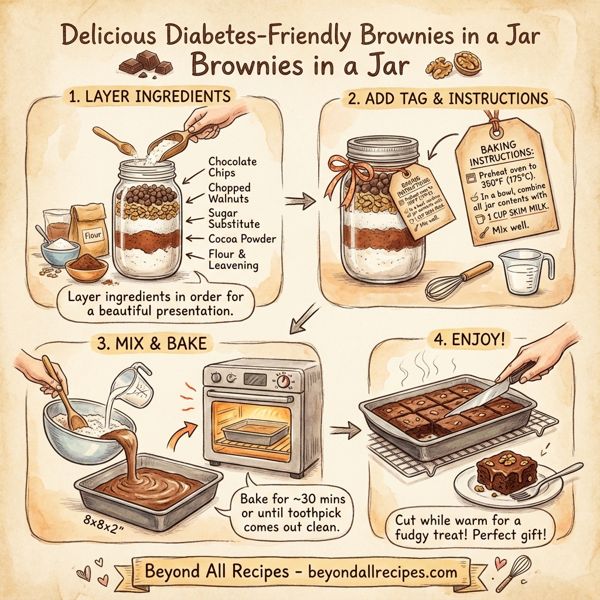 Delicious Diabetes-Friendly Brownies in a Jar instructions