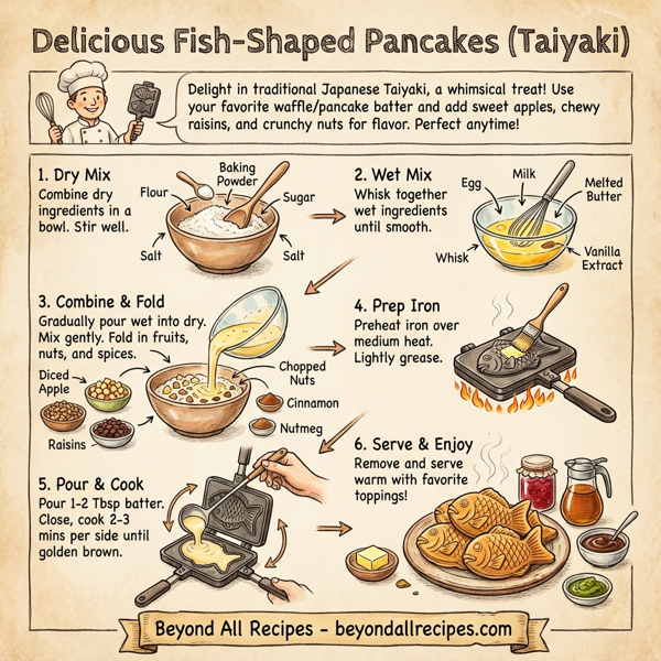 Delicious Fish-Shaped Pancakes (Taiyaki) instructions