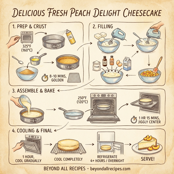 Delicious Fresh Peach Delight Cheesecake instructions