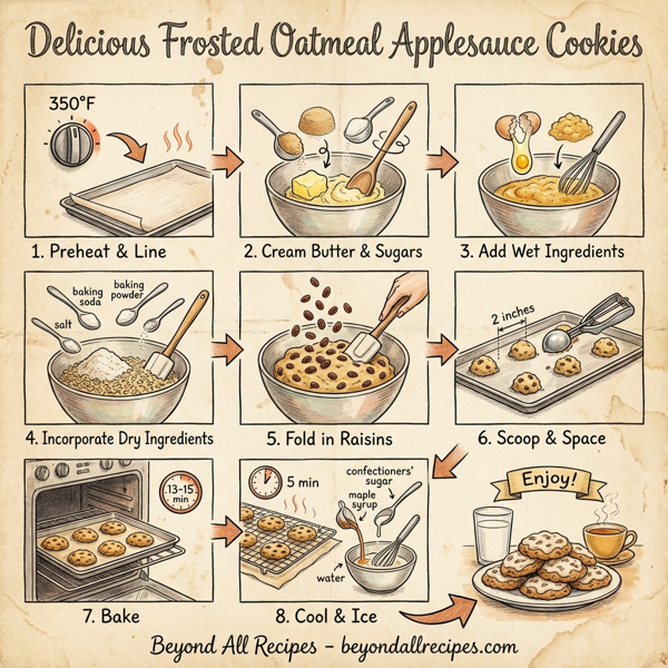 Delicious Frosted Oatmeal Applesauce Cookies instructions