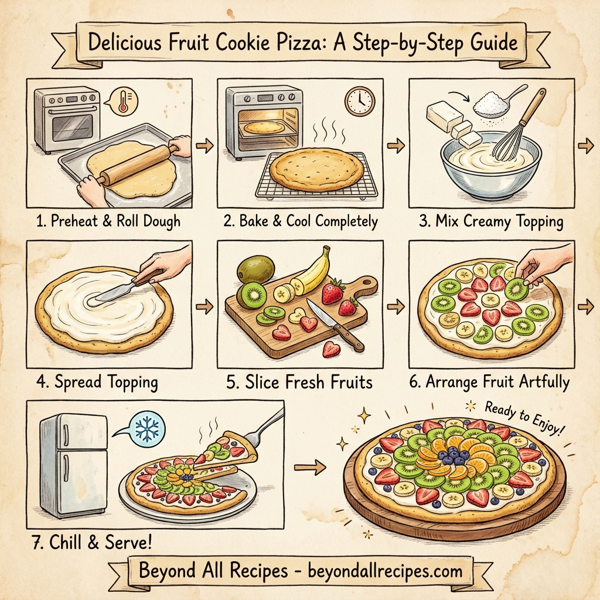 Delicious Fruit Cookie Pizza instructions