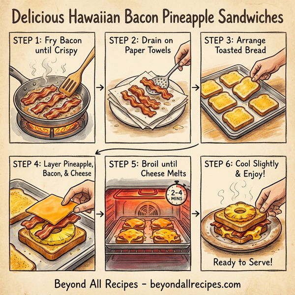Delicious Hawaiian Bacon Pineapple Sandwiches instructions