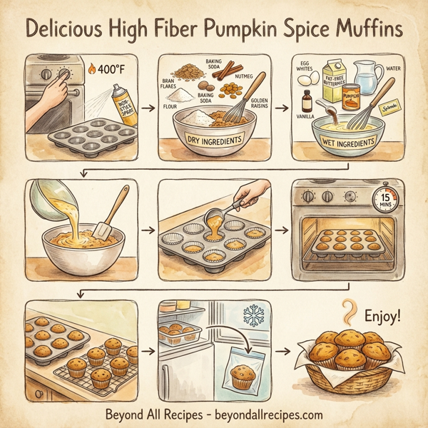 Delicious High Fiber Pumpkin Spice Muffins instructions