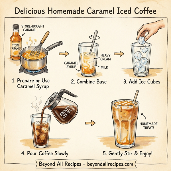 Delicious Homemade Caramel Iced Coffee instructions