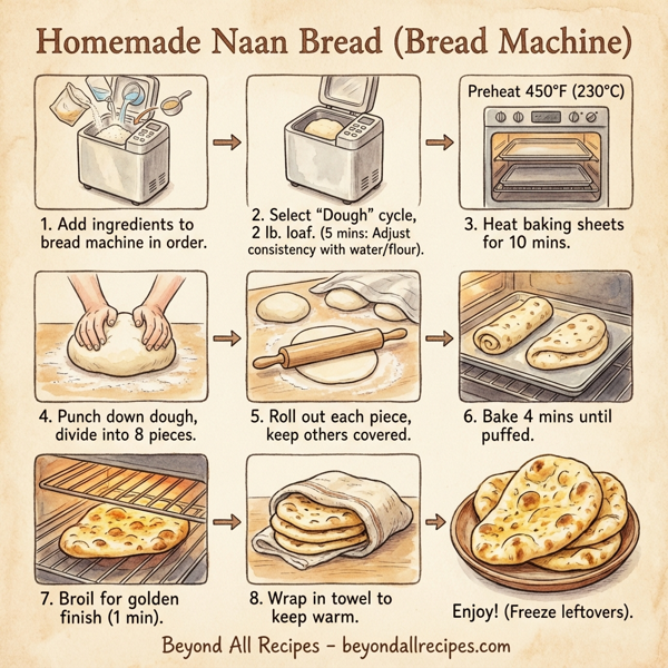 Delicious Homemade Naan Bread (Bread Machine) instructions