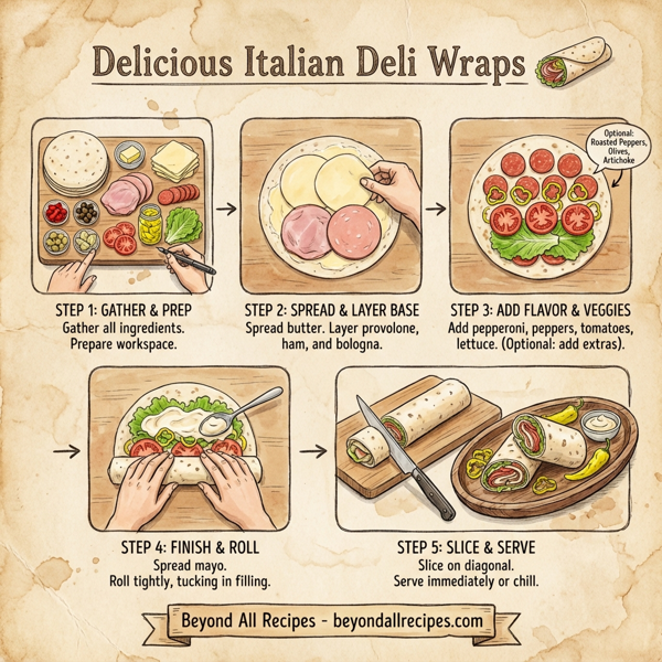 Delicious Italian Deli Wraps instructions