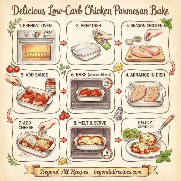 Delicious Low-Carb Chicken Parmesan Bake instructions