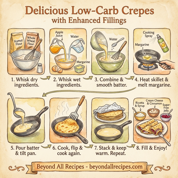 Delicious Low-Carb Crepes with Enhanced Fillings instructions
