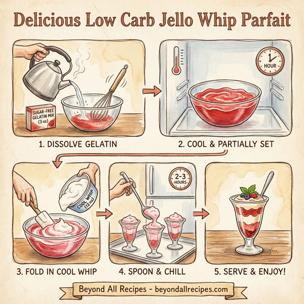 Delicious Low Carb Jello Whip Parfait instructions