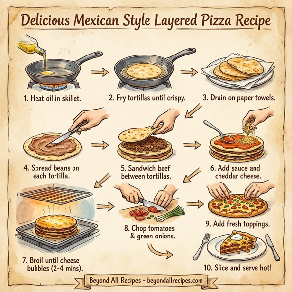 Delicious Mexican Style Layered Pizza instructions