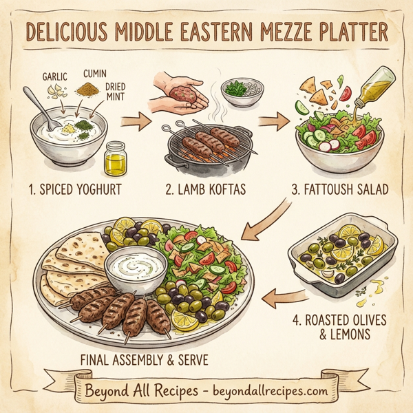 Delicious Middle Eastern Mezze Platter instructions