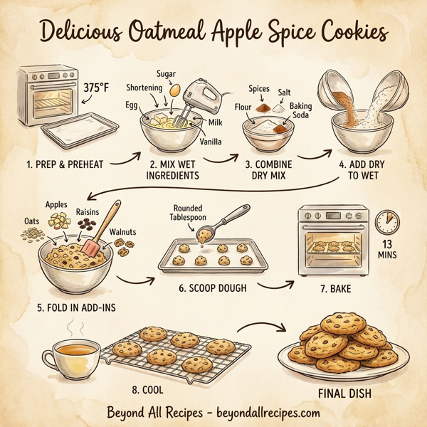 Delicious Oatmeal Apple Spice Cookies instructions