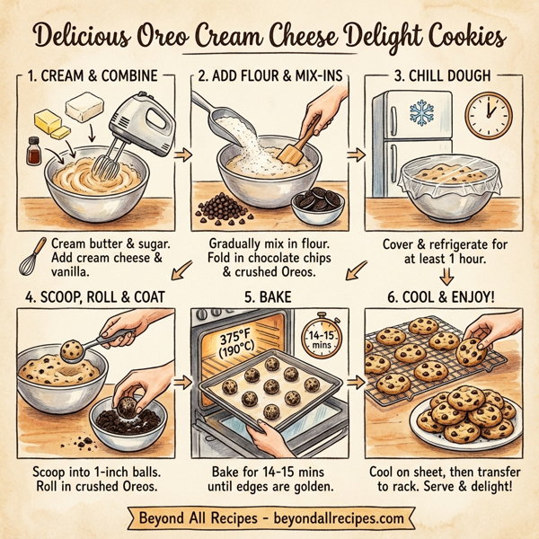 Delicious Oreo Cream Cheese Delight Cookies instructions