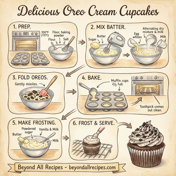 Delicious Oreo Cream Cupcakes instructions