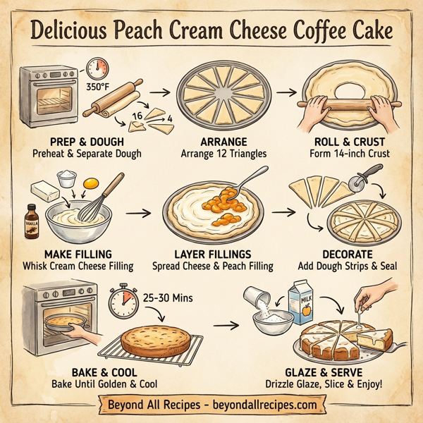 Delicious Peach Cream Cheese Coffee Cake instructions