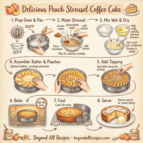 Delicious Peach Streusel Coffee Cake instructions