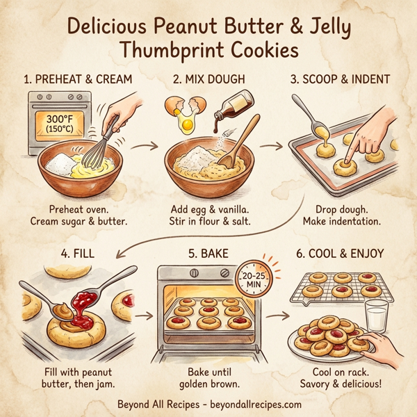 Delicious Peanut Butter & Jelly Thumbprint Cookies instructions