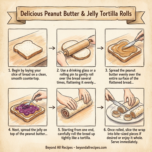 Delicious Peanut Butter & Jelly Tortilla Rolls instructions