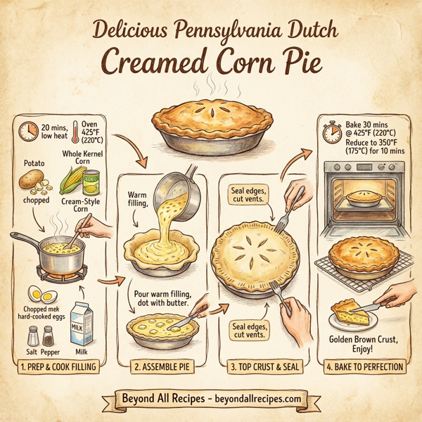 Delicious Pennsylvania Dutch Creamed Corn Pie instructions