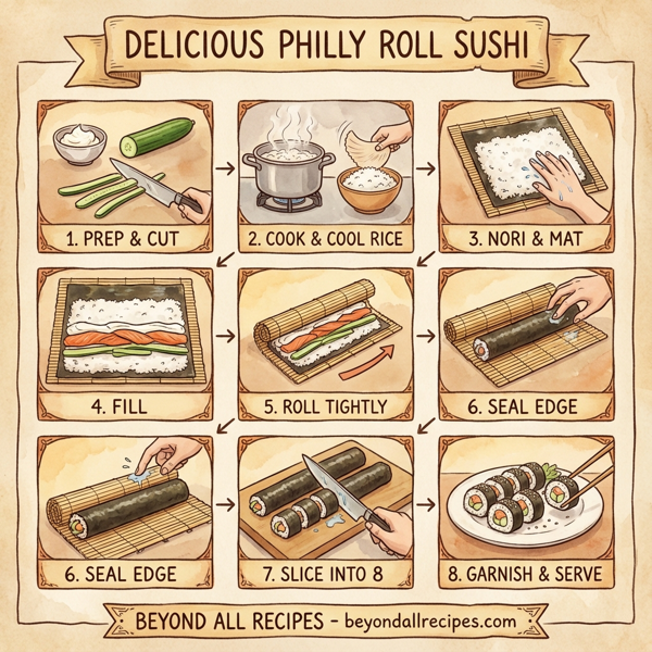 Delicious Philly Roll Sushi instructions