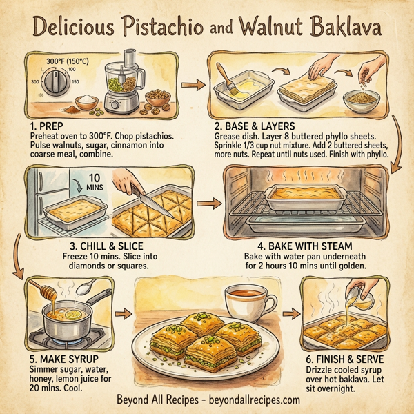 Delicious Pistachio and Walnut Baklava instructions