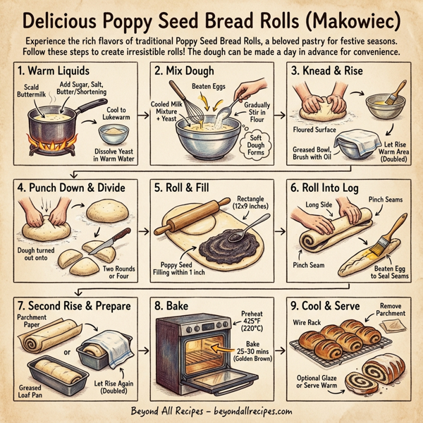Delicious Poppy Seed Bread Rolls (Makowiec) instructions