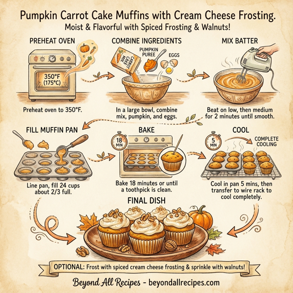 Delicious Pumpkin Carrot Cake Muffins with Cream Cheese Frosting instructions