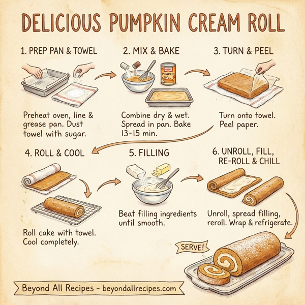 Delicious Pumpkin Cream Roll instructions