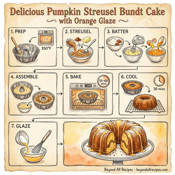 Delicious Pumpkin Streusel Bundt Cake with Orange Glaze instructions