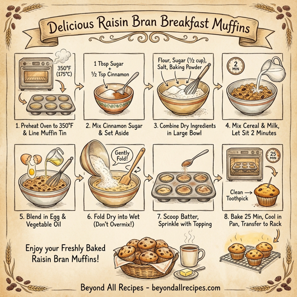 Delicious Raisin Bran Breakfast Muffins instructions