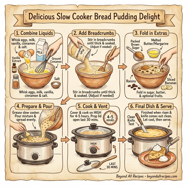 Delicious Slow Cooker Bread Pudding Delight instructions