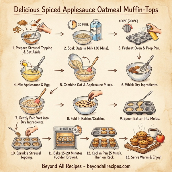 Delicious Spiced Applesauce Oatmeal Muffin-Tops instructions